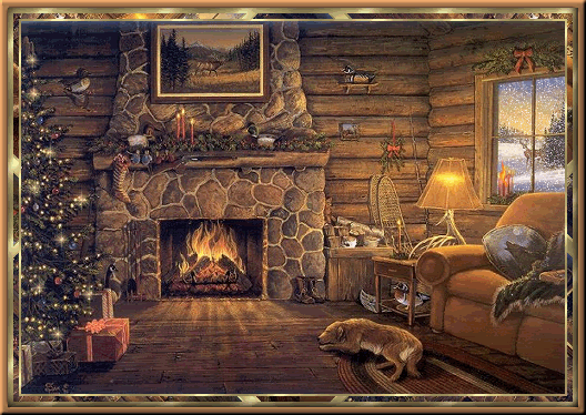 Fireplace and Christmas Gifts Pictures, Images and Photos
