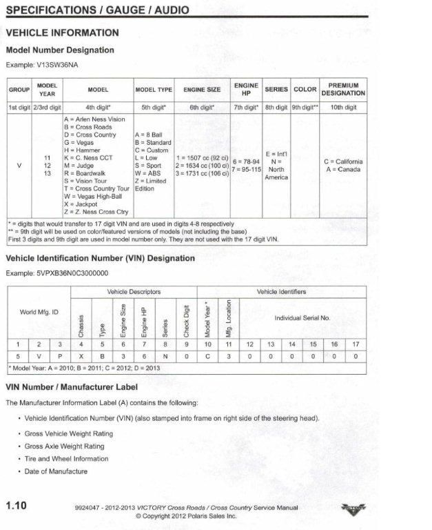 victory cross country horsepower