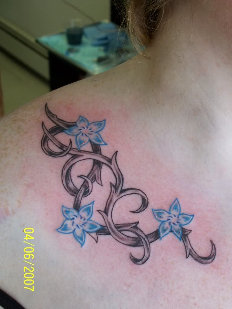 Nice exotic flower tattoo pictures