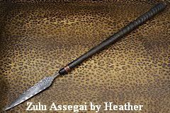 Zulu Assegai in Gaboon Viper Damascus