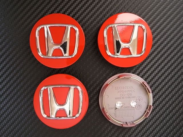 Honda red wheel center caps #7