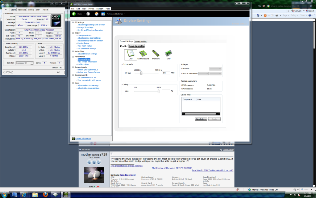 CPUZ always showing x4.0 multiplier on PHII 955.