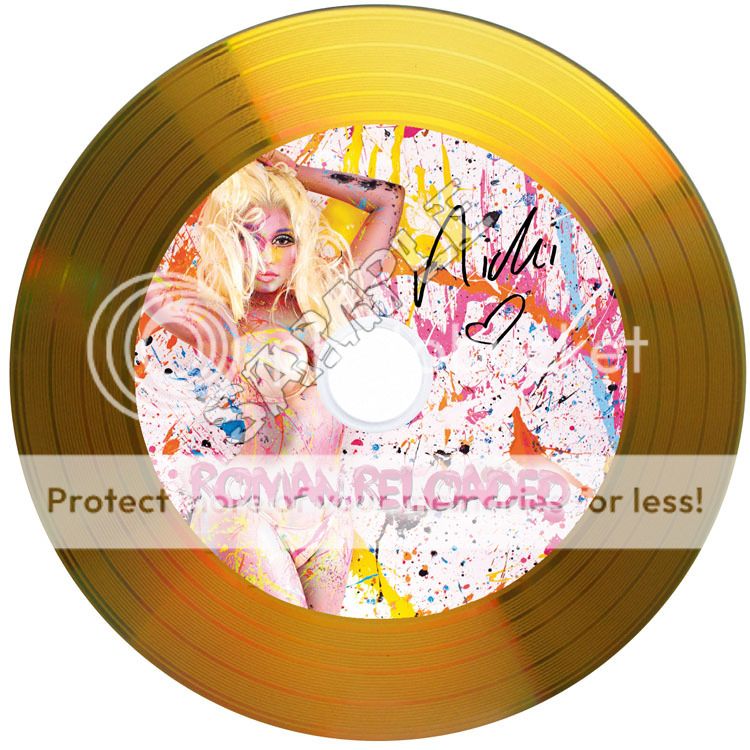 Nicki Minaj Roman Reloaded Signed Gold Disc with Autographs Ideal Gift